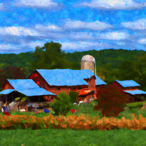 Van Goh style painting of Little Seed Farm by DALLE